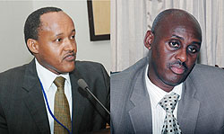 L-R : PSF Vice chairman Faustin Mbundu ; RRA's Gerald Mukubu