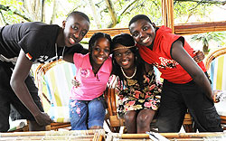 Part of the cast of the movie from right to left Roger Nsengiyumva,Sanyu Joanita Kintu,Sherrie Silver and Eriya Ndayambaje