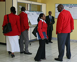 Stockbrokers at Rwanda Over-The-Counter market (file photo)