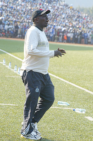 SC Kiyovu coach Jean Marie Ntagwabira has been under pressure after a run of two defeats and a draw from the opening three games of the PNFL. (File Photo)