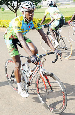 Team Rwandau2019s Adrien Niyonshuti  finished 5th yesterday. (Photo: T. Kisambira)