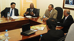 Indian and Rwandan investors at the PSF headquaters in Gikondo (photo by T.Kisambira)