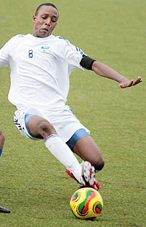 U-17 Skipper Emery Bayisenga in action during this yearu2019s U-20 Cecafa tournament in Eritrea. (File photo)