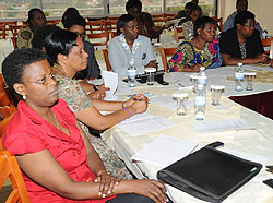 Women attending the FFRP meeting yesterday. NEC has called for their participation in grassroot elections (Photo J Mbanda)