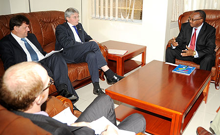 Minister Musoni with Andrew Mitchell.(File Photo)