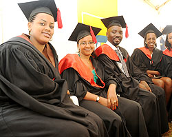 Happy graduands at the ceremony yesterday (Photo T.Kisambira)