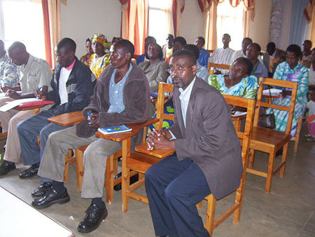 Representatives of PLWA at the meeting on Wednesday. (Photo by A.Gahene)