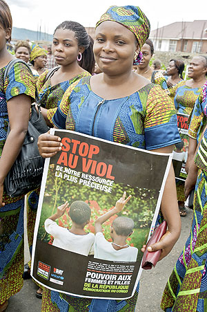 Women marching against sexual violence in the DRC. (Net photo)