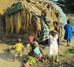 Grass-thatched houses such as this one are on the decline in the Western Province. (Photo; S Nkurunziza)