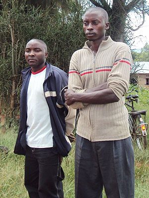 The suspects at Kabarore police post (Photob D.Ngabonziza)