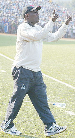 SC Kiyovu head coach Jean Marie Ntagwabira has threatened to quit  amid the clubu2019s financial woes. (File photo)