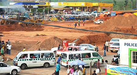 Renovation works on Nyabugogo terminal. Traders have complained the delay  is paralysing business (Photo T Kisambira)