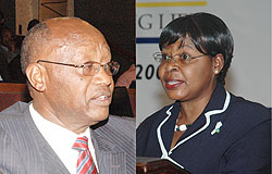 L-R : Senator Chysologue Kubwimana ; Senator Marie Mukantabana