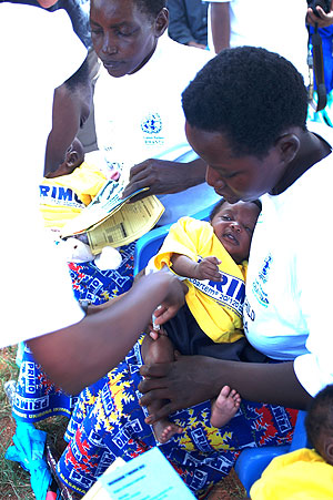 A child being immunised in a past exercise. Rubavu officials have said that it was a success in their district   (File Photo)