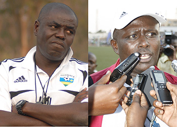 L-R: Sellas Tetteh has already expressed his discomfort with professional players. Media friendly Jean Marie Ntagwabira