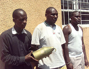 The suspects being held at Muhoza police station.(Photo B Mukombozi)