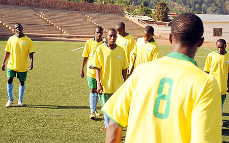 Junior Wasps players during one of their training sessions early this week. The team open their Caf U-17 Nations Cup campaign tomorrow against  Burkina Faso. (Photo: T. Kisambira)