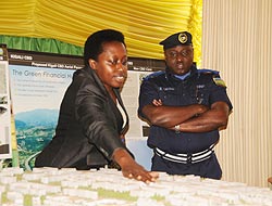 City Mayor Aisa Kirabo Kacyira showing the City Master Plan yesterday (Courtsey Photo)