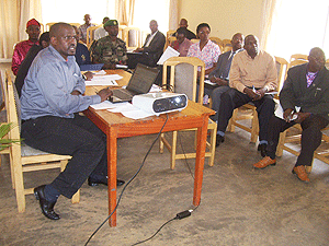 Rulindo District officials and development partners follow presentations on Accountability Day yesterday (Photo by A.Gahene)