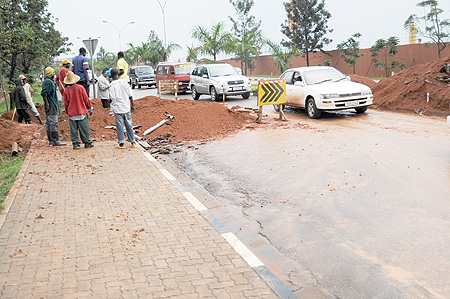 Road works have caused traffic jam on different Kigali streets