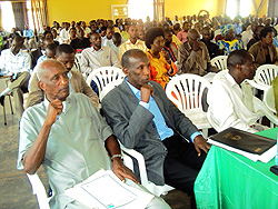 Election officials officials at the meeting. (Photo / S. Rwembeho)