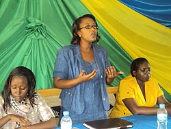 Esperance Nyirasafari addressing the mediators (Photo; D Sabiiti)