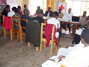 Red Cross District committees during the meeting yesterday (Photo; A. Gahene)