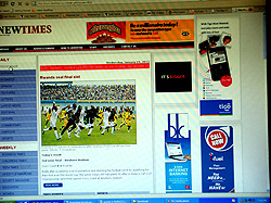 A web page of The New Times . The website has been ranked fourth most visited in the region (Photo T Kisambira)