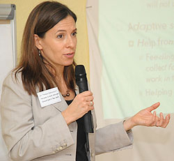 Elsbeth Muller speaking at a workshop (Photo T. Kisambira)