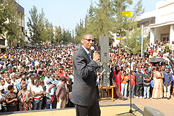 John Rwangombwa  Minister of Finance and Economic Planning, addressing people during the tax sensitization campaign (Photo T.Kisambira)