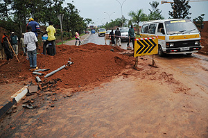 Renovation works on the Airport Boulevard. (File Photo)