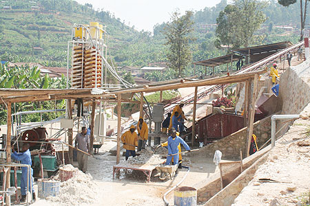 Miners at Gatumba Mining Site.  (File Photo)