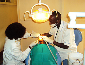 A patient is attended to in one of the modern dental chairs at Rwamagana Hospital (Photo S. Rwembeho)