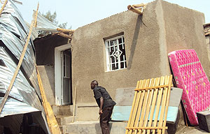 Some of the houses whose roofs were blown away by the storm in Rubavu (Photo A Ngarambe)