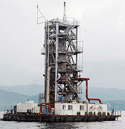 A section of the methane gas extraction plant on a Lake Kivu. The project has received a boost from AfDB (File Photo)