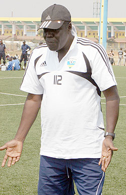 Amavubi head coach Sellas Tetteh was very furious with the team after the Senegal defeat. (File photo)