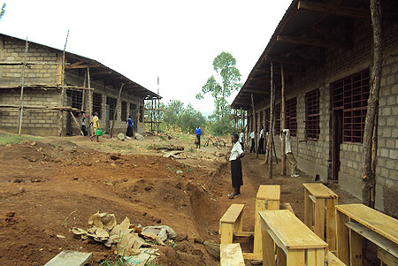 Part of the last phase of construction works for extra classrooms  in Nyagatare district.(Photo.D Ngabonziza)