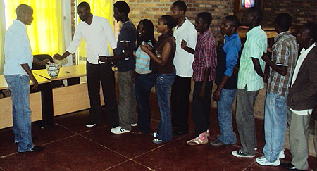 Students during the fundraising exercise (photo S Nkurunziza)