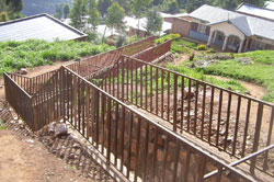 The flood water tunnel abandoned midway posess a threat to residentsu2019 houses. (photo A.Gahene)