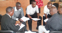 Teachers from TTCs in a group discussion. They will soon be examined by KIE instead of RNEC (file photo)