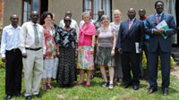 Deputy Ombudsman, Augustin Nzindukiyimana (2R) posses for a photo with the visiting team together with some of RISD staff members. Photo. G.Mugoya