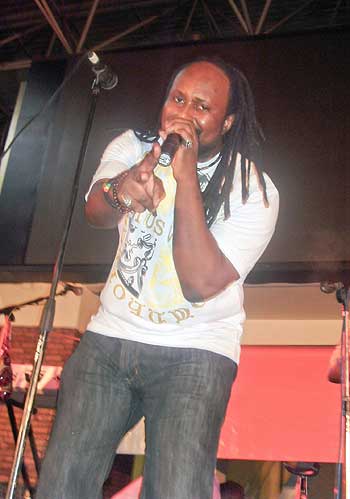 Singer MC, Lion Imanzi performs at the charitable concert.  (Photo by Eugene Mutara).