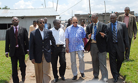 Dr. Vincent Biruta and RDRCu2019s Jean Sayinzoga lead a delegation of CEPGL officials at Mutobo Wednesday (Courtesy photo)