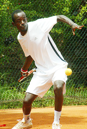 EYES ON THE BALL: Top seed Dieudonne Habiyambere will lead Rwandau2019s campaign in the week-long Uganda Open, which starts today in Kampala. (File photo)