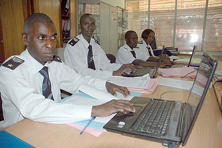 A group of Rwandan customs officials at work. (File photo)