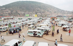 Nyabugogo taxi park. High transport fares contributed to the rise in inflation (File photo)