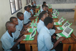 Children using OLPC gadgets in class. Government has embarked on training teachers (File Photo)