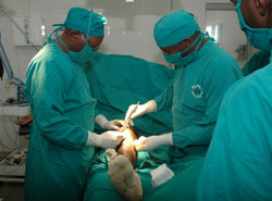 Doctors performing a surgery. A new law will insure against accidents that may arise out of such operations (File Photo)