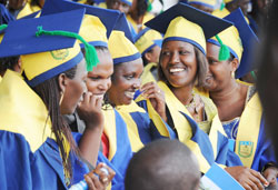 ALL SMILES; Some of the ULK graduates celebrating yesterday. (Photo T Kisambira)