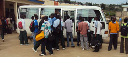 Stranded students in Karongi district yesterday (photo S Nkurunziza).